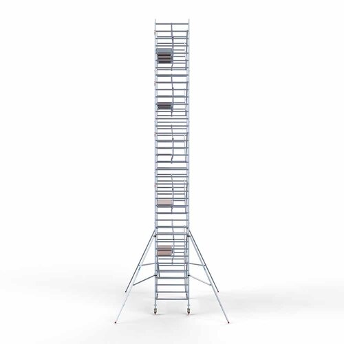 Andamio móvil completo 135 x 305 x 12,2 m altura de trabajo incl. plataforma ligera + barandillas frontales individuales Euroscaffold Andamio móvil completo 135 x 305 x 12,2 m altura de trabajo incl. plataforma ligera + barandillas frontales individuales