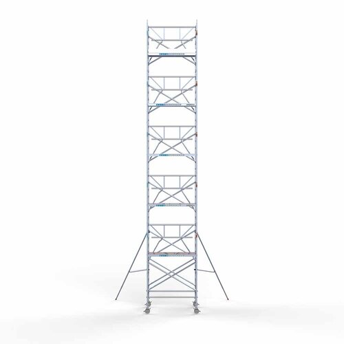 Andamio rodante completo 135 x 190 x 12,2 m altura de trabajo incl. plataforma ligera + barandillas simples delanteras Euroscaffold Andamio rodante completo 135 x 190 x 12,2 m altura de trabajo incl. plataforma ligera + barandillas simples delanteras