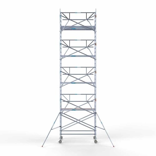 Andamio móvil completo 135 x 250 x 10,2 m altura de trabajo incl. plataforma ligera + barandillas individuales delanteras Euroscaffold Andamio móvil completo 135 x 250 x 10,2 m altura de trabajo incl. plataforma ligera + barandillas individuales delanteras
