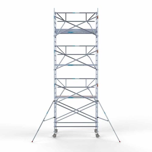 Andamio móvil completo 135 x 250 x 8,2 m altura de trabajo incl. plataforma ligera + barandillas individuales delanteras Euroscaffold Andamio móvil completo 135 x 250 x 8,2 m altura de trabajo incl. plataforma ligera + barandillas individuales delanteras