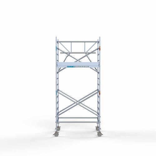 Andamio móvil completo con barandillas simples delanteras 135 x 190 x 5,2 m incl. plataforma ligera Euroscaffold Andamio móvil completo con barandillas simples delanteras 135 x 190 x 5,2 m incl. plataforma ligera