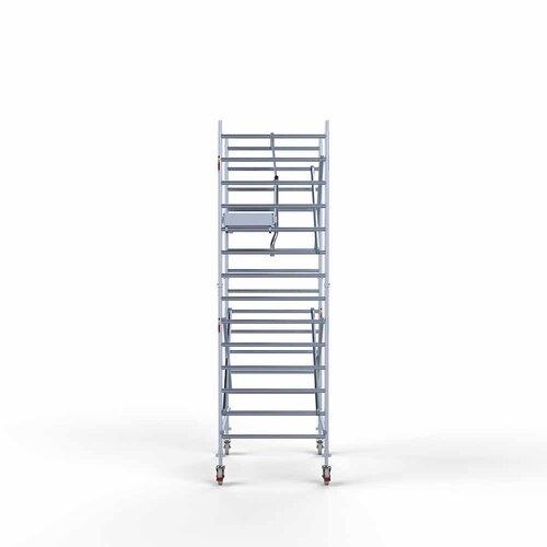 Andamio móvil completo con barandillas simples delanteras 135 x 190 x 5,2 m incl. plataforma ligera Euroscaffold Andamio móvil completo con barandillas simples delanteras 135 x 190 x 5,2 m incl. plataforma ligera