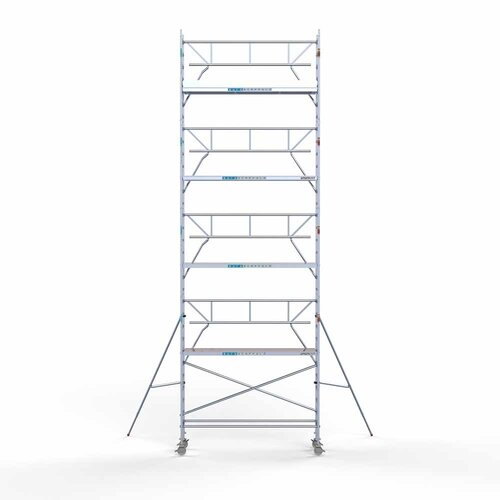 Andamio móvil completo 75 x 305 x 10,2 m altura de trabajo incl. plataforma ligera + barandillas simples delanteras Euroscaffold Andamio móvil completo 75 x 305 x 10,2 m altura de trabajo incl. plataforma ligera + barandillas simples delanteras