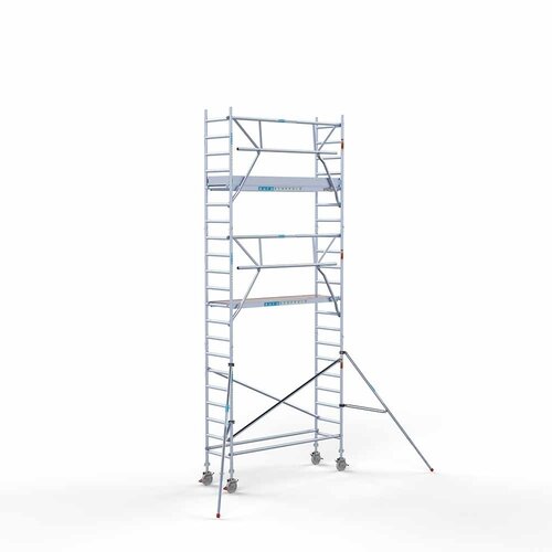 Andamio móvil completo 75 x 250 x 7,2 m altura de trabajo incl. plataforma ligera + barandillas simples delanteras Euroscaffold Andamio móvil completo 75 x 250 x 7,2 m altura de trabajo incl. plataforma ligera + barandillas simples delanteras