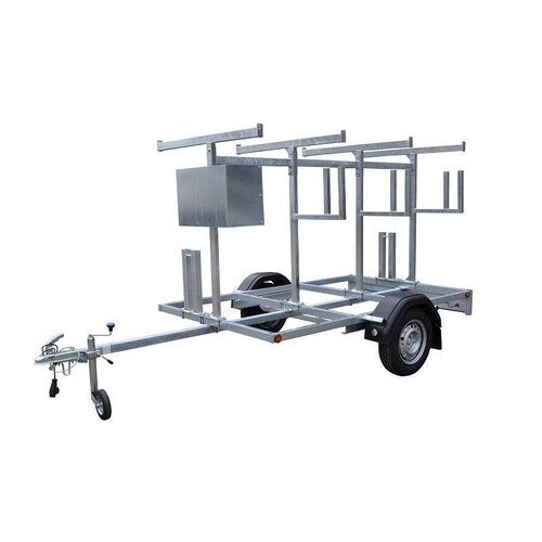 Remolque para andamios + Andamio rodante 135 x 250 x 12,2 m altura de trabajo Euroscaffold Remolque para andamios + Andamio rodante 135 x 250 x 12,2 m altura de trabajo