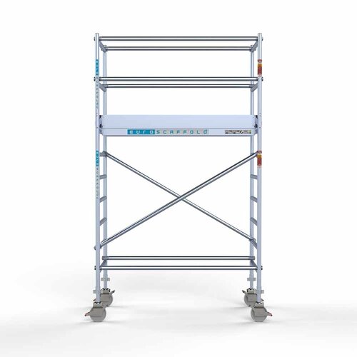Andamio móvil completo 90 x 190 x 4,2 m de altura de trabajo Euroscaffold Andamio móvil completo 90 x 190 x 4,2 m de altura de trabajo