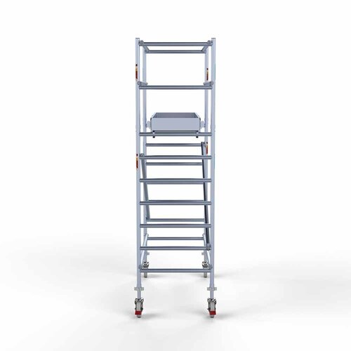 Andamio móvil completo 90 x 190 x 4,2 m de altura de trabajo Euroscaffold Andamio móvil completo 90 x 190 x 4,2 m de altura de trabajo