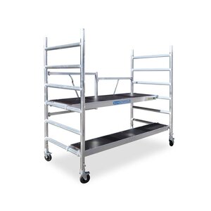 Euroscaffold Andamios plegables de 90 cm de ancho, incl. plataforma adicional de 30 cm de ancho Andamios plegables de 90 cm de ancho, incl. plataforma adicional de 30 cm de ancho