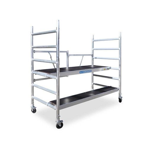 Andamios plegables de 90 cm de ancho, incl. plataforma adicional de 30 cm de ancho Euroscaffold Andamios plegables de 90 cm de ancho, incl. plataforma adicional de 30 cm de ancho