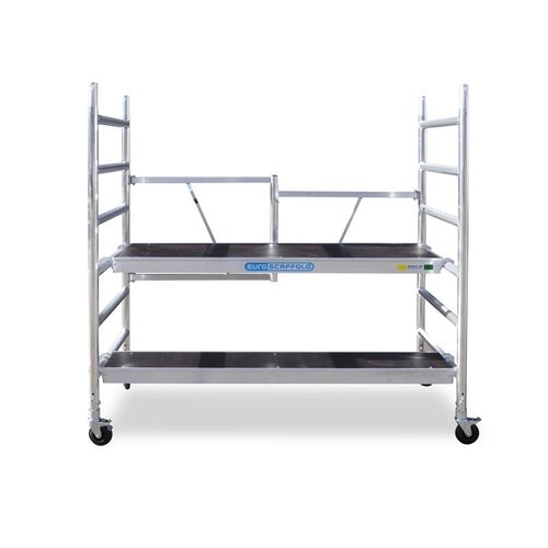Andamios plegables de 90 cm de ancho, incl. plataforma adicional de 30 cm de ancho Euroscaffold Andamios plegables de 90 cm de ancho, incl. plataforma adicional de 30 cm de ancho