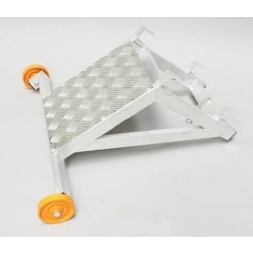 Retenedor de escalera Alu con esquina acodada y chapa cuadriculada Euroscaffold Retenedor de escalera Alu con esquina acodada y chapa cuadriculada