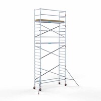 Euroscaffold Andamio móvil básico 90 x 305 x 8,2 m de altura de trabajo Euroscaffold Andamio móvil básico 90 x 305 x 8,2 m de altura de trabajo