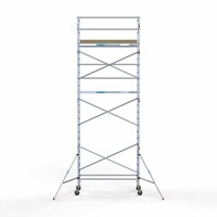 Euroscaffold Andamio móvil básico 90 x 250 x 8,2 m de altura de trabajo Euroscaffold Andamio móvil básico 90 x 250 x 8,2 m de altura de trabajo