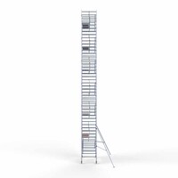 Euroscaffold Andamio rodante completo 135 x 250 x 14,2 m altura de trabajo + barandillas simples delanteras
