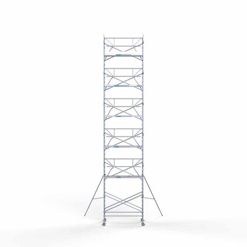 Andamio rodante completo 135 x 250 x 13,2 m altura de trabajo + barandillas simples delanteras Euroscaffold Andamio rodante completo 135 x 250 x 13,2 m altura de trabajo + barandillas simples delanteras