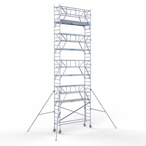 Euroscaffold Andamio móvil completo 75 x 305 x 10,2 m altura de trabajo incl. doble barandilla frontal Euroscaffold Andamio móvil completo 75 x 305 x 10,2 m altura de trabajo incl. doble barandilla frontal