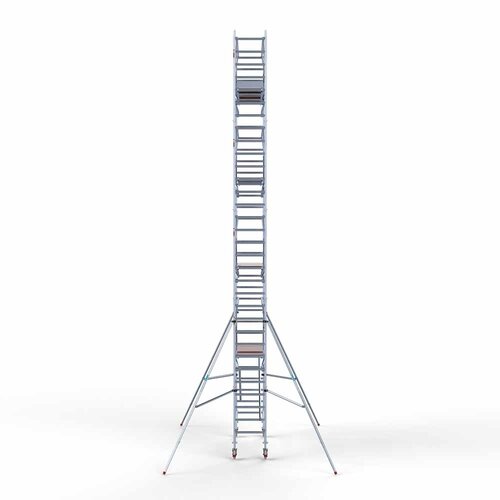 Andamio móvil completo 75 x 250 x 10,2 m altura de trabajo incl. doble barandilla frontal Euroscaffold Andamio móvil completo 75 x 250 x 10,2 m altura de trabajo incl. doble barandilla frontal