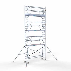 Euroscaffold Andamio móvil completo 75 x 305 x 8,2 m altura de trabajo incl. doble barandilla frontal Euroscaffold Andamio móvil completo 75 x 305 x 8,2 m altura de trabajo incl. doble barandilla frontal