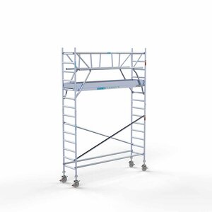 Euroscaffold Andamio rodante Estándar 75x305 5,2 m altura de trabajo doble barandillas delanteras Andamio rodante Estándar 75x305 5,2 m altura de trabajo doble barandillas delanteras