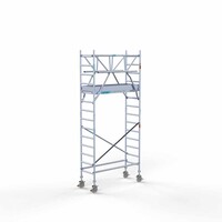 Euroscaffold Andamio móvil completo 75 x 190 x 5,2 m altura de trabajo incl. doble barandilla frontal Euroscaffold Andamio móvil completo 75 x 190 x 5,2 m altura de trabajo incl. doble barandilla frontal