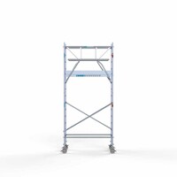 Euroscaffold Andamio móvil completo 75 x 190 x 5,2 m altura de trabajo incl. doble barandilla frontal Euroscaffold Andamio móvil completo 75 x 190 x 5,2 m altura de trabajo incl. doble barandilla frontal