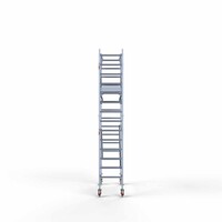 Euroscaffold Andamio móvil completo 75 x 190 x 5,2 m altura de trabajo incl. doble barandilla frontal Euroscaffold Andamio móvil completo 75 x 190 x 5,2 m altura de trabajo incl. doble barandilla frontal