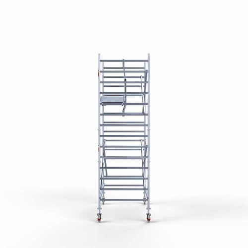 Andamio móvil completo con barandillas simples delanteras 135 x 250 x 5,2 m de altura de trabajo Euroscaffold Andamio móvil completo con barandillas simples delanteras 135 x 250 x 5,2 m de altura de trabajo