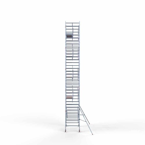 Andamio rodante completo 135 x 250 x 11,2 m altura de trabajo + barandillas simples delanteras Euroscaffold Andamio rodante completo 135 x 250 x 11,2 m altura de trabajo + barandillas simples delanteras