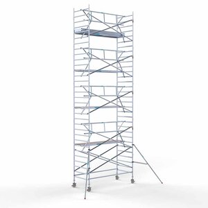 Euroscaffold Andamio rodante Estándar 135x305 10,2 m altura de trabajo barandillas simples delanteras Andamio rodante Estándar 135x305 10,2 m altura de trabajo barandillas simples delanteras