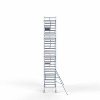 Euroscaffold Andamio rodante completo 135 x 305 x 9,2 m altura de trabajo + barandillas simples delanteras