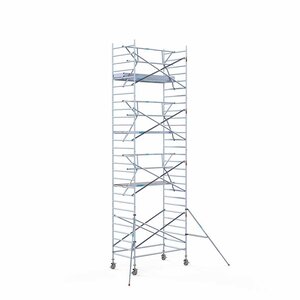 Euroscaffold Andamio rodante Standard 135x250 9,2m altura de trabajo barandillas simples delanteras Andamio rodante Standard 135x250 9,2m altura de trabajo barandillas simples delanteras