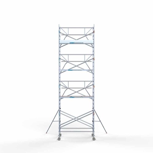 Andamio rodante completo 135 x 250 x 9,2 m altura de trabajo + barandillas simples delanteras Euroscaffold Andamio rodante completo 135 x 250 x 9,2 m altura de trabajo + barandillas simples delanteras