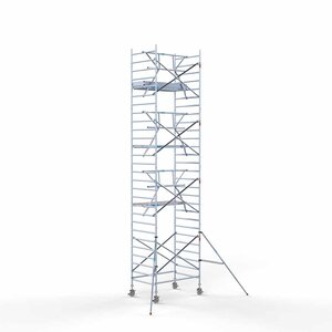 Euroscaffold Andamio rodante completo 135 x 190 x 9,2 m altura de trabajo + barandillas simples delanteras Euroscaffold Andamio rodante completo 135 x 190 x 9,2 m altura de trabajo + barandillas simples delanteras