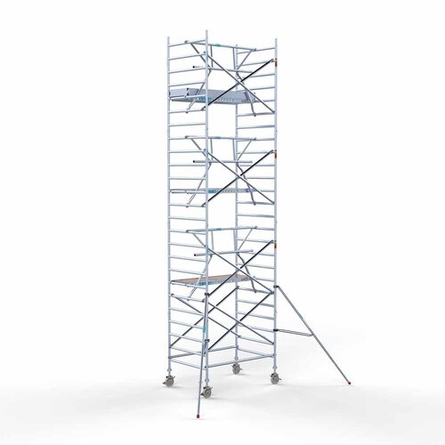 Andamio rodante completo 135 x 190 x 8,2 m altura de trabajo + barandillas simples delanteras Euroscaffold Andamio rodante completo 135 x 190 x 8,2 m altura de trabajo + barandillas simples delanteras