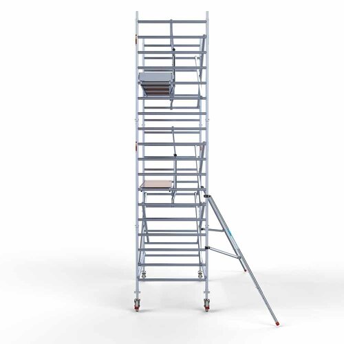 Andamio móvil completo con barandillas simples delanteras 135 x 305 x 6,2 m de altura de trabajo Euroscaffold Andamio móvil completo con barandillas simples delanteras 135 x 305 x 6,2 m de altura de trabajo