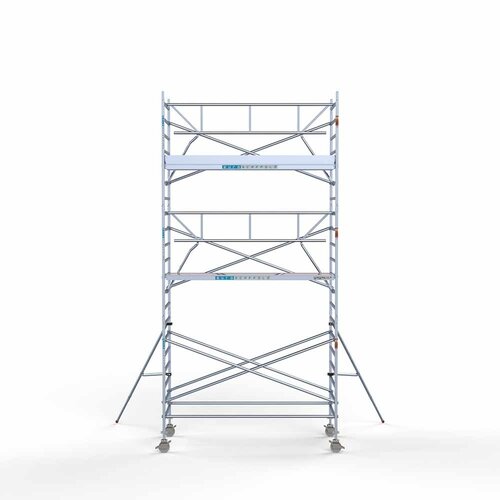 Andamio móvil completo 135 x 305 x 7,2 m de altura de trabajo + barandillas simples delanteras Euroscaffold Andamio móvil completo 135 x 305 x 7,2 m de altura de trabajo + barandillas simples delanteras