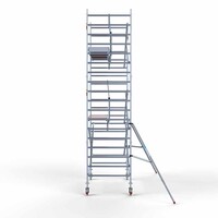 Euroscaffold Andamio móvil completo con barandillas simples delanteras 135 x 250 x 6,2 m de altura de trabajo
