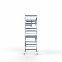 Euroscaffold Andamio móvil completo con barandillas simples delanteras 135 x 190 x 5,2 m de altura de trabajo Euroscaffold Andamio móvil completo con barandillas simples delanteras 135 x 190 x 5,2 m de altura de trabajo