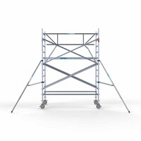 Euroscaffold Andamio móvil completo con barandillas simples delanteras 135 x 250 x 4,2 m de altura de trabajo Euroscaffold Andamio móvil completo con barandillas simples delanteras 135 x 250 x 4,2 m de altura de trabajo