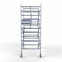 Euroscaffold Andamio móvil completo con barandillas simples delanteras 135 x 250 x 4,2 m de altura de trabajo Euroscaffold Andamio móvil completo con barandillas simples delanteras 135 x 250 x 4,2 m de altura de trabajo