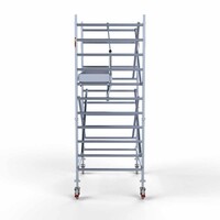 Euroscaffold Andamio móvil completo con barandillas simples delanteras 135 x 190 x 4,2 m de altura de trabajo Euroscaffold Andamio móvil completo con barandillas simples delanteras 135 x 190 x 4,2 m de altura de trabajo