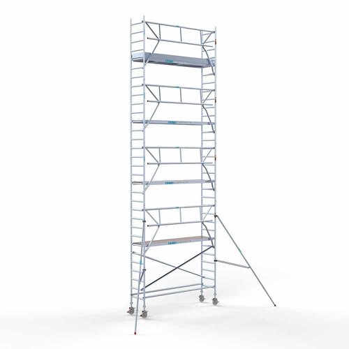 Andamio móvil completo 75 x 305 x 10,2 m altura de trabajo + barandillas simples delanteras Euroscaffold Andamio móvil completo 75 x 305 x 10,2 m altura de trabajo + barandillas simples delanteras