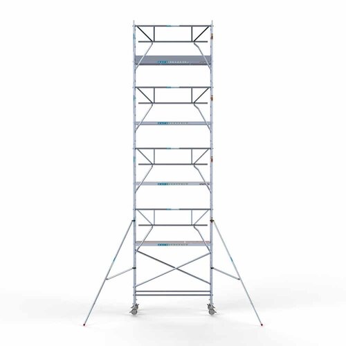 Andamio móvil completo 75 x 250 x 10,2 m altura de trabajo + barandillas simples delanteras Euroscaffold Andamio móvil completo 75 x 250 x 10,2 m altura de trabajo + barandillas simples delanteras