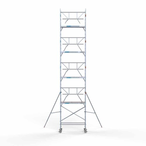 Andamio móvil completo 75 x 190 x 10,2 m altura de trabajo + barandillas simples delanteras Euroscaffold Andamio móvil completo 75 x 190 x 10,2 m altura de trabajo + barandillas simples delanteras