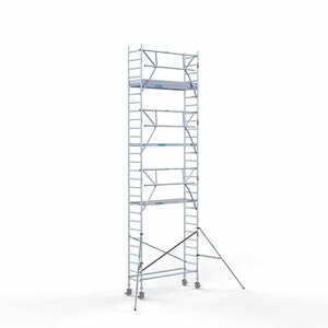 Euroscaffold Andamio móvil completo 75 x 250 x 9,2 m altura de trabajo + barandillas simples delanteras Euroscaffold Andamio móvil completo 75 x 250 x 9,2 m altura de trabajo + barandillas simples delanteras