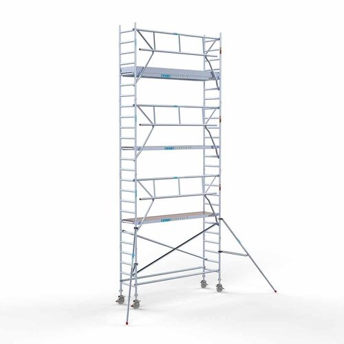 Andamio móvil completo 75 x 305 x 8,2 m altura de trabajo + barandillas simples delanteras Euroscaffold Andamio móvil completo 75 x 305 x 8,2 m altura de trabajo + barandillas simples delanteras