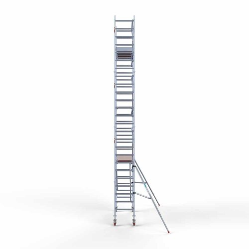 Andamio móvil completo 75 x 250 x 8,2 m altura de trabajo + barandillas simples delanteras Euroscaffold Andamio móvil completo 75 x 250 x 8,2 m altura de trabajo + barandillas simples delanteras