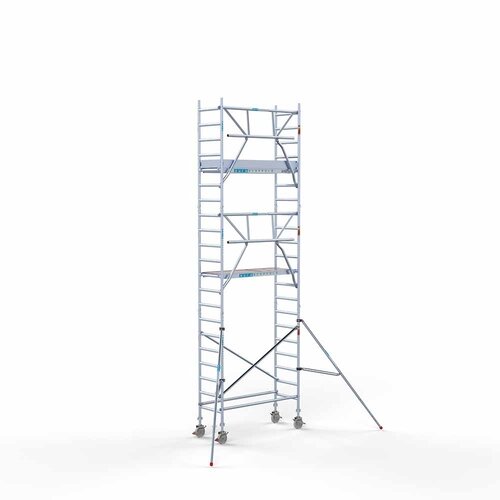 Andamio móvil completo 75 x 190 x 7,2 m altura de trabajo + barandillas simples delanteras Euroscaffold Andamio móvil completo 75 x 190 x 7,2 m altura de trabajo + barandillas simples delanteras