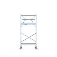 Euroscaffold Andamio rodante completo 75 x 190 x 5,2 m altura de trabajo + barandillas simples delanteras Euroscaffold Andamio rodante completo 75 x 190 x 5,2 m altura de trabajo + barandillas simples delanteras