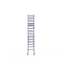 Euroscaffold Andamio rodante completo 75 x 190 x 5,2 m altura de trabajo + barandillas simples delanteras Euroscaffold Andamio rodante completo 75 x 190 x 5,2 m altura de trabajo + barandillas simples delanteras